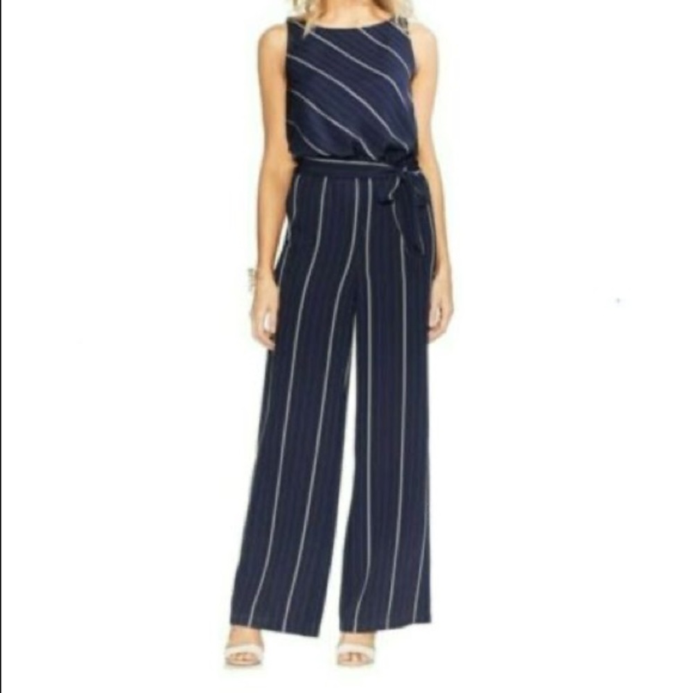 Vince Camuto Blue Wide-leg Jumpsuit
